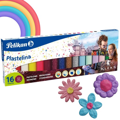 Školská plastelína Pelikan Akademia pána Kleksu, 16 intenzívnych farieb