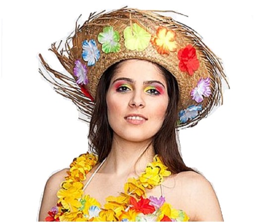 HAWAIIAN SLAW HAT, Hawaii ALOHA flowers