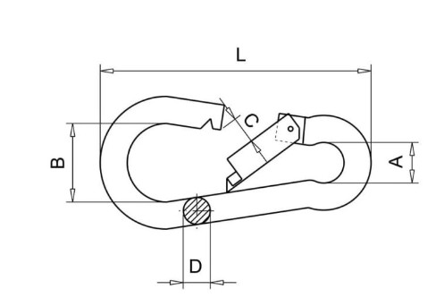 Karabína Hasičská karabína s istením 5x50mm