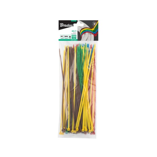 CLAMP TIE KABELOVÁ PÁSKA 2,5 x 200 mm MIX FAREBNÝCH VIAZAČOV