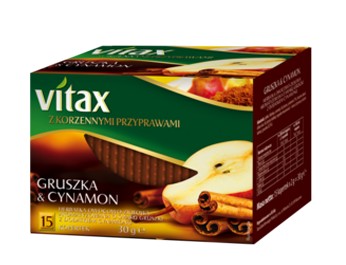 Vitax Čaj Hruška a škorica 15 obálok 2g