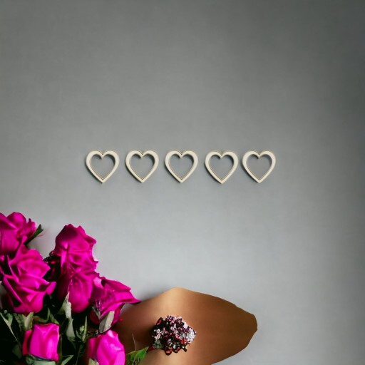 5 cm / 10 ks Heart Hoop základňa pre Macrame Catcher