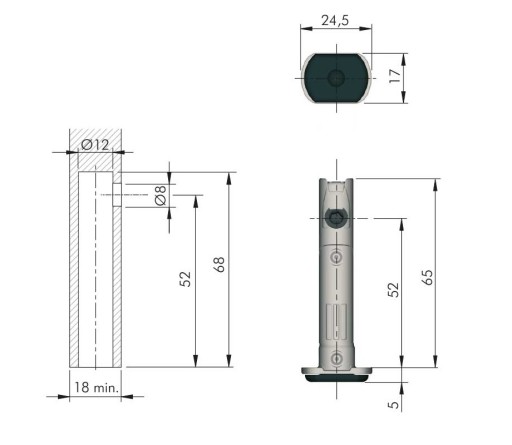 Italiana Ferramenta Výškové nastavenie REKORD 12 L-52mm