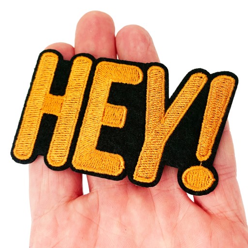 TERMO nášivka Nažehľovací nápis HEY! náplasť