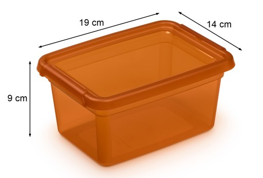 Plastová nádoba s vekom, oranžová, 1,5 l