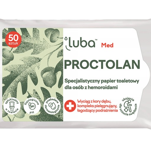 Luba Proctolan zvlhčený papier na hemoroidy 50 kusov