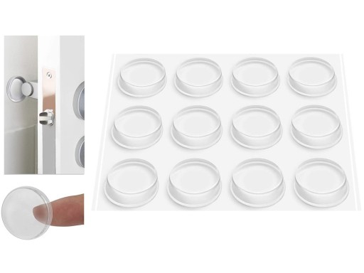 KĽÚČKA DVERÍ NÁRAZNÍK SAMOLEPIACI NA STENY 30mm*5mm ČIRÁ 12 ks