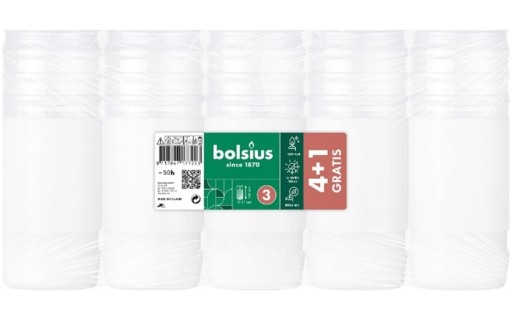Bolsius RP3WHI vložky do sviečok parafínové 50h - balenie 4+1 ZADARMO