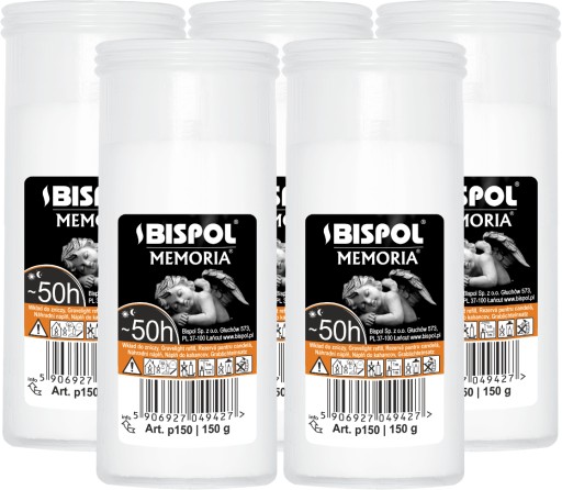 Vložka do sviečky parafínová BISPOL P150 50H 5 ks.