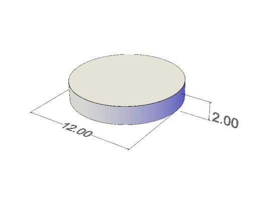 Neodymový magnet MW 12x2 N38 s lepidlom 3M 10 ks.