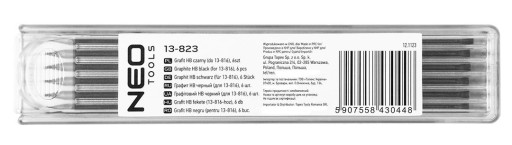 NEO 13-823 GRAFITOVÝ TYP HB 6ks ČIERNA na mechanickú ceruzku 13-816