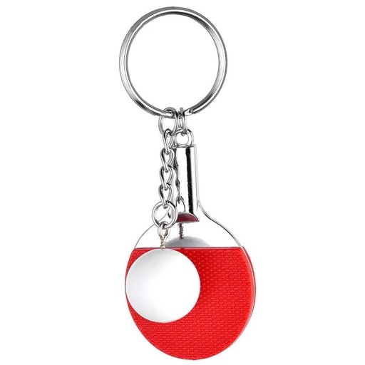 ČERVENÝ STOLNÝ TENIS ŠPORTOVÝ KEYRING - PINGPONGOVÁ RAKETA - pádlo