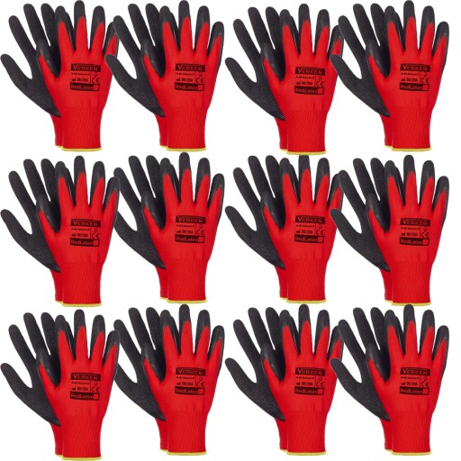 12 x PRACOVNÉ RUKAVICE REDLATEX VERKEN RUKAVICE STRONG OHS veľ 8