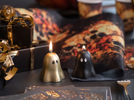 Duch Sviečka, Duch, čierna - 6 cm Halloween
