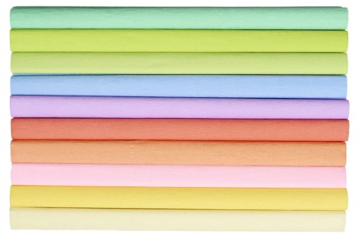 CRIPPED Tissue Paper, pastel, COLOR SET, 10 roliek