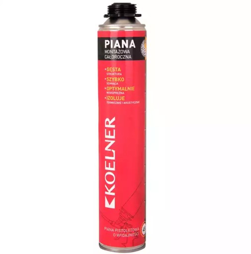 KOELNER FOAM MONTÁŽ PIŠTOLY PENA CELOROČNÁ NÍZKOTLAKOVÁ 750ml