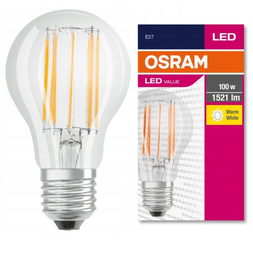LED FILAMENTOVÁ ŽIAROVKA E27 11W = 100W 2700K 1521LM TEPLÁ BIELA A60 OSRAM