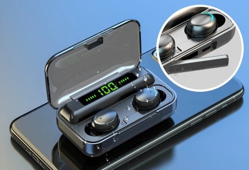 NAJNOVŠIE BEZDRÔTOVÉ SLÚCHADLÁ BLUETOOTH 5.1 + LED DISPLEJ POWERBANK