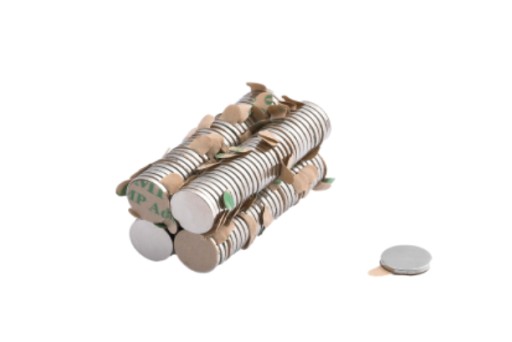 Neodymový magnet 9,5x1 mm s 3M lepiacou páskou 10 ks.