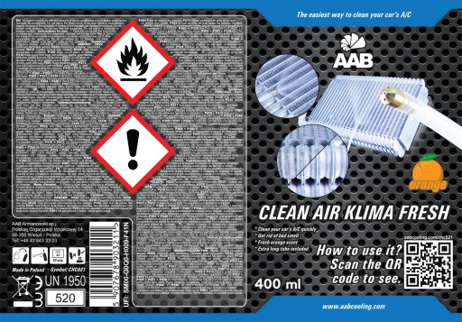 AAB AIR KLIMA FRESH 400ml ČISTENIE KLIMATIZÁCIE