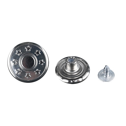 Nohavice s gombíkmi gombík 20MM STRIEBORNÝ VZOR 10ks 584