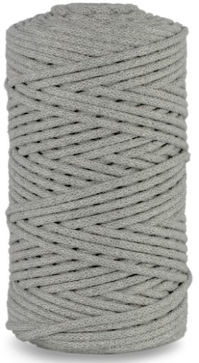 Bavlnená šnúra Macrame, šedá 50m, 3mm