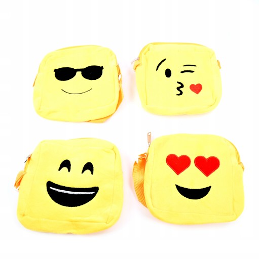 ŽLTÁ TAŠKA PRE DIEVČA, PLYŠOVÁ TVÁR EMOJI