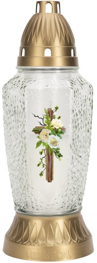 Priehľadná sklenená sviečka s 2-dňovou vsadkou, 29 cm