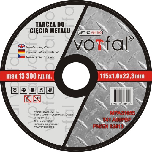 REZNÉ KOTOUČE NA ŠTÍT PRE KOV 115 X 1,0 OCEL 10