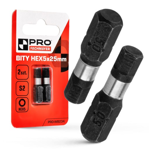 Nárazový bit HEX5 Nárazové bity 25mm | Nárazový bit pre skrutkovač 2 ks.