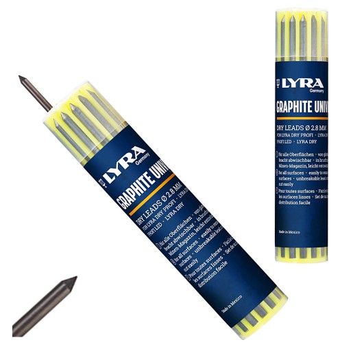 NÁPLNE DO CERUŽKY STYLES ZNAČKY PROFI SUCHÉ 2,8mm GRAPHITE 2B LYRA
