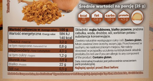 Keto Products Mini sucháre s príchuťou praženej cibule