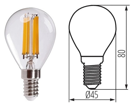 Kanlux LED žiarovka Ozdobná guľa E14 6W=60W Neutrálna biela