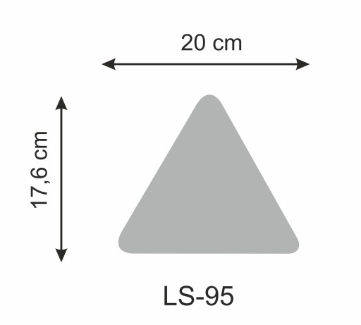 Akryl ZRKADLO trojuholník 20x17,6 cm LS-95