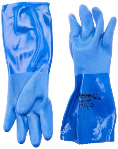 PRACOVNÉ RUKAVICE VODEODOLNÉ OLEJOvzdorné CHEMICKÉ PVC SHOWA 660 10-XL