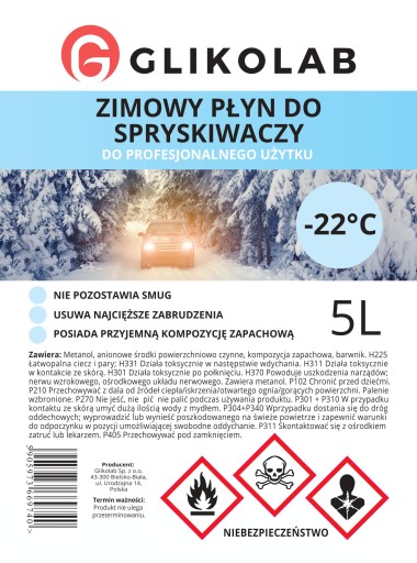 Zimná kvapalina do ostrekovačov čelného skla-22, VOŇANÁ, 5L