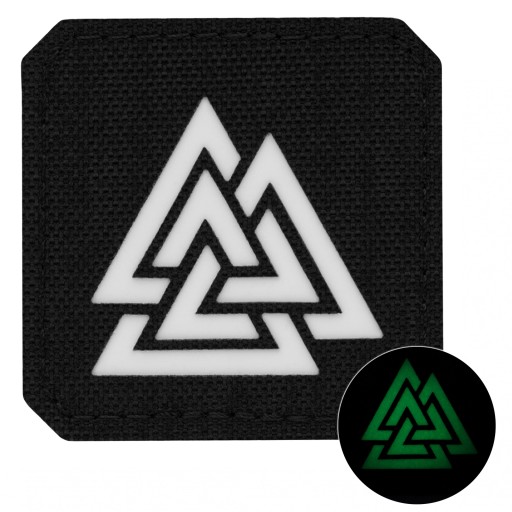 VELCRO NÁŠIVKA LASEROVÝ REZANÝ SYMBOL VALKNUT M-TAC ČIERNY A fluoreskujúci