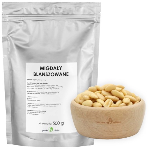 BLANŠOVANÉ MANDLE mandle bez šupky 500g