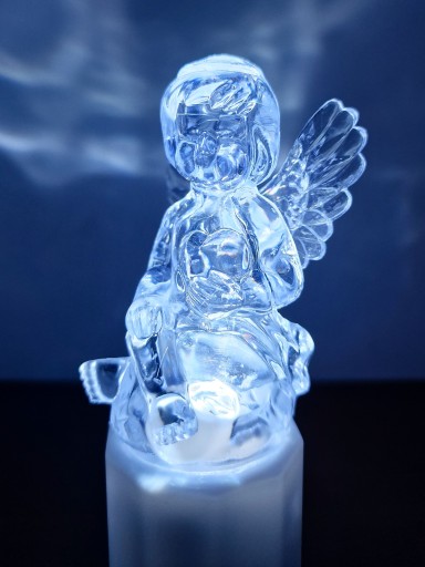 VLOŽKA DO ANJELSKEJ SVIEČKY ANJEL 15 CM S BATÉRIAMI R6, STUDENÁ BIELA