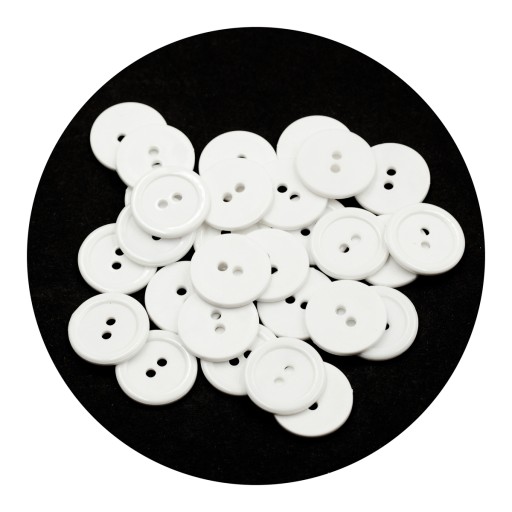 Gombíky 20mm/250ks biele, 32 ráfikov