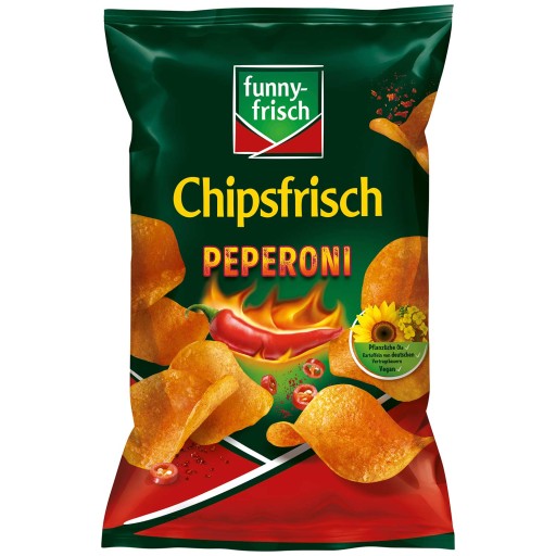 Vtipné zemiakové lupienky Frisch Pepperoni 150g
