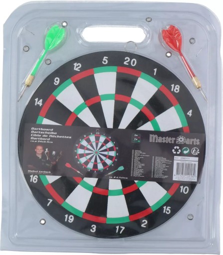 Terč, obojstranná doska, šípková súprava, šípky MASTERDARTS, 24cm