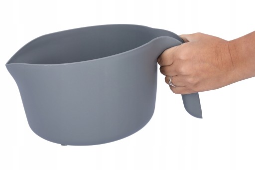 Plastová mixovacia nádoba s rukoväťou, šedá, 3l