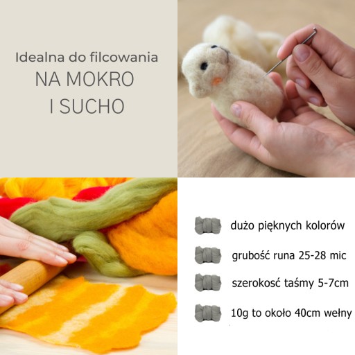 Vlna, poľská česaná, 10g - biela