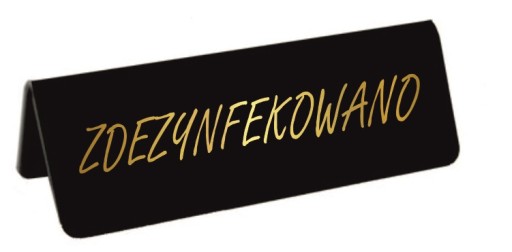 Malá tabuľka DEZINFEKOVANÁ krieda - zlatá