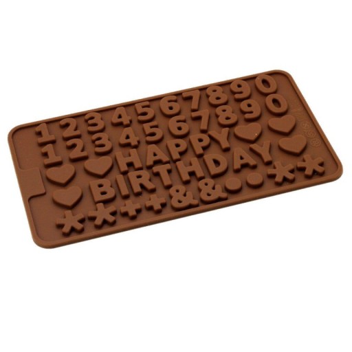 Silikónová forma na sviečky, vosk, odlievanie mydla, sadra, živica HAPPY BIRTHDAY