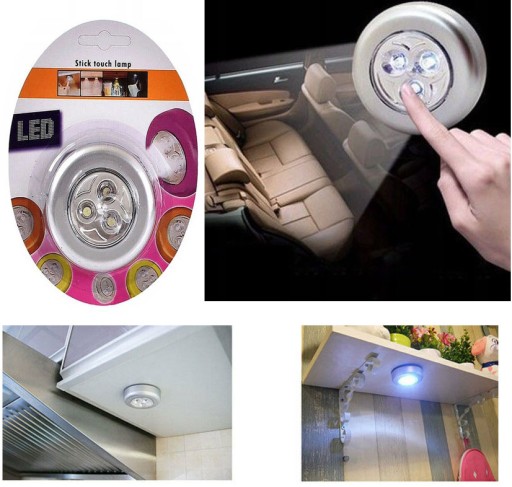 X1 SAMOLEPIACA LAMPA 3LED DIÓDA BATÉRIA DOTYK