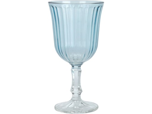 Elegantný SKLENÝ POHÁN NA VÍNO 240 ml, 8 x 16 cm - MODRÁ