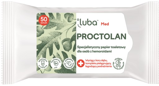 Luba Proctolan Med vlhčený papier na hemoroidy 50 ks