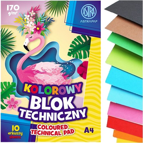 FAREBNÝ TECHNICKÝ BLOK ASTRA A4 10 listov 170g ŠKOL.